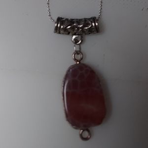 Oregon Sunstone lake county pendant silver hollow bail 16 in necklace